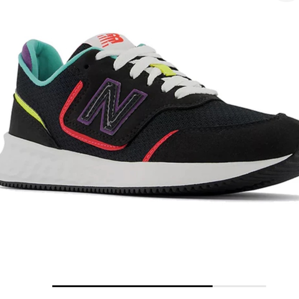 New Balance x-70, women's 9, black with vivid coral